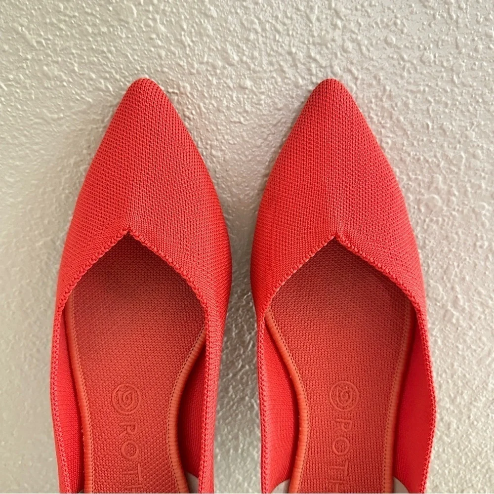 NWOT Rothy’s Women's The Point Flame Red Color Pointed-Toe Flats sz W10.5 - Picture 4 of 15
